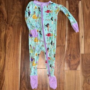 Little Sleepies Bamboo Disney Princess Print zippy 18/24 Months